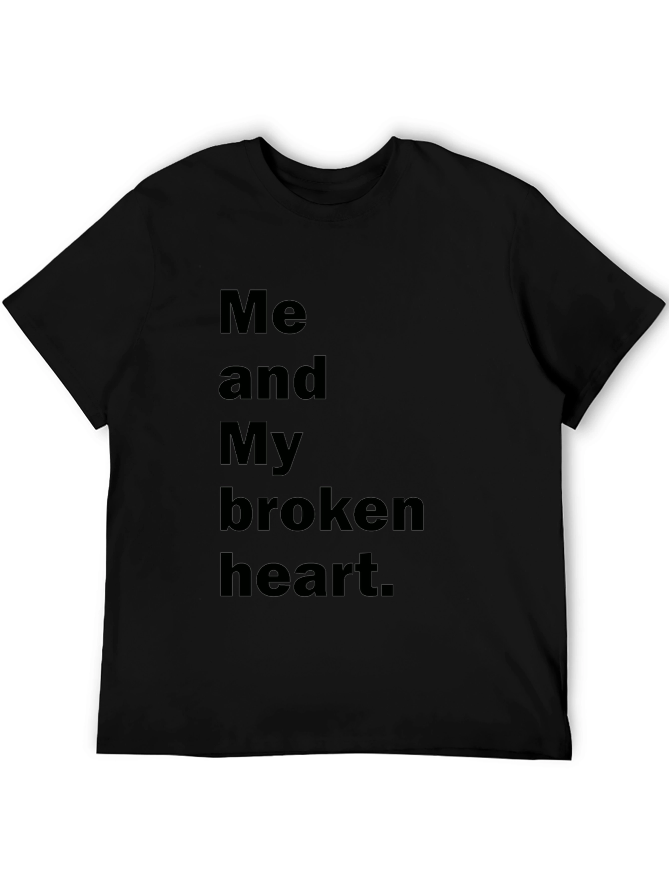 Broken Heart Graphic Black T-Shirt