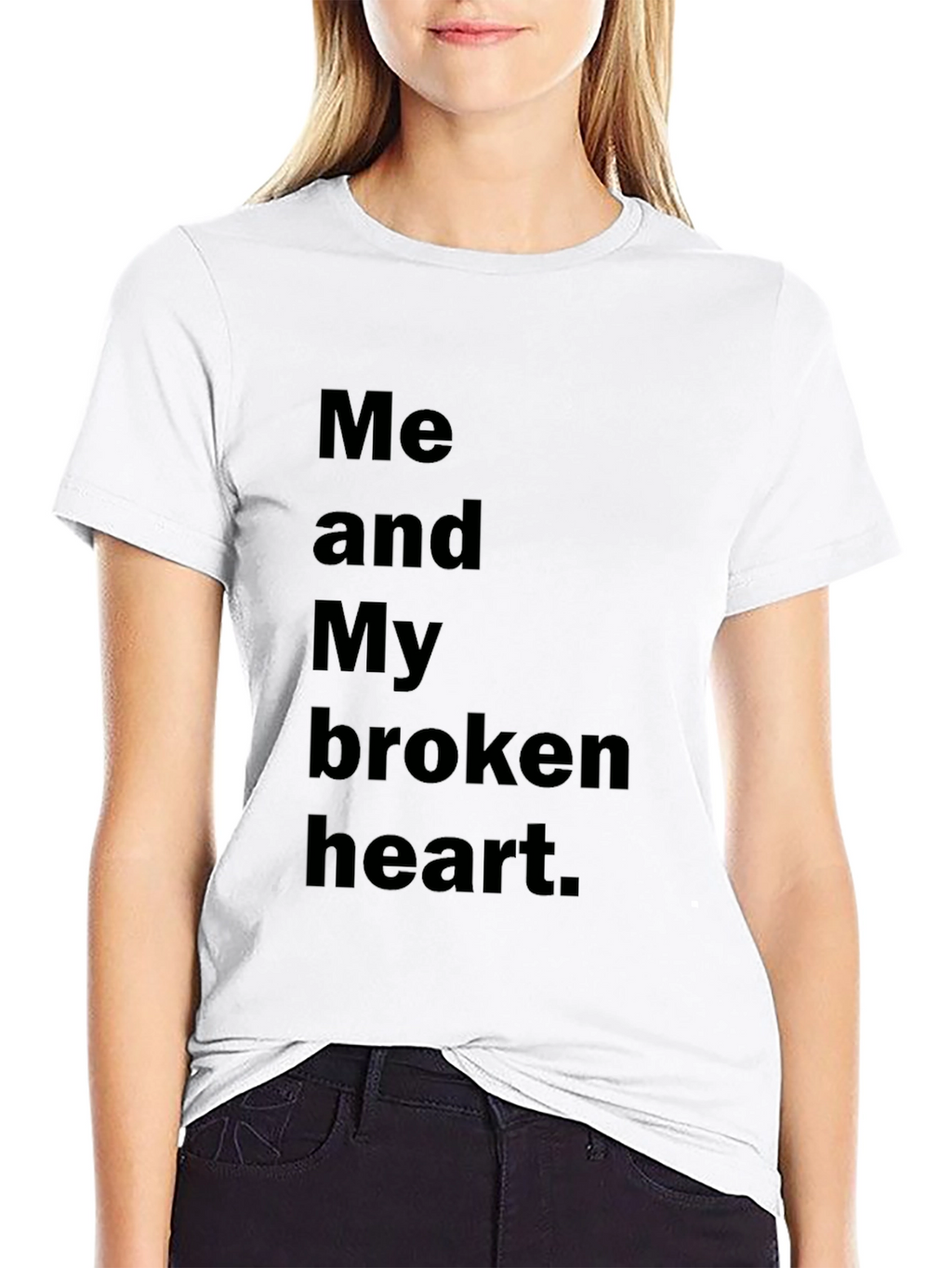 Broken Heart Graphic Black T-Shirt