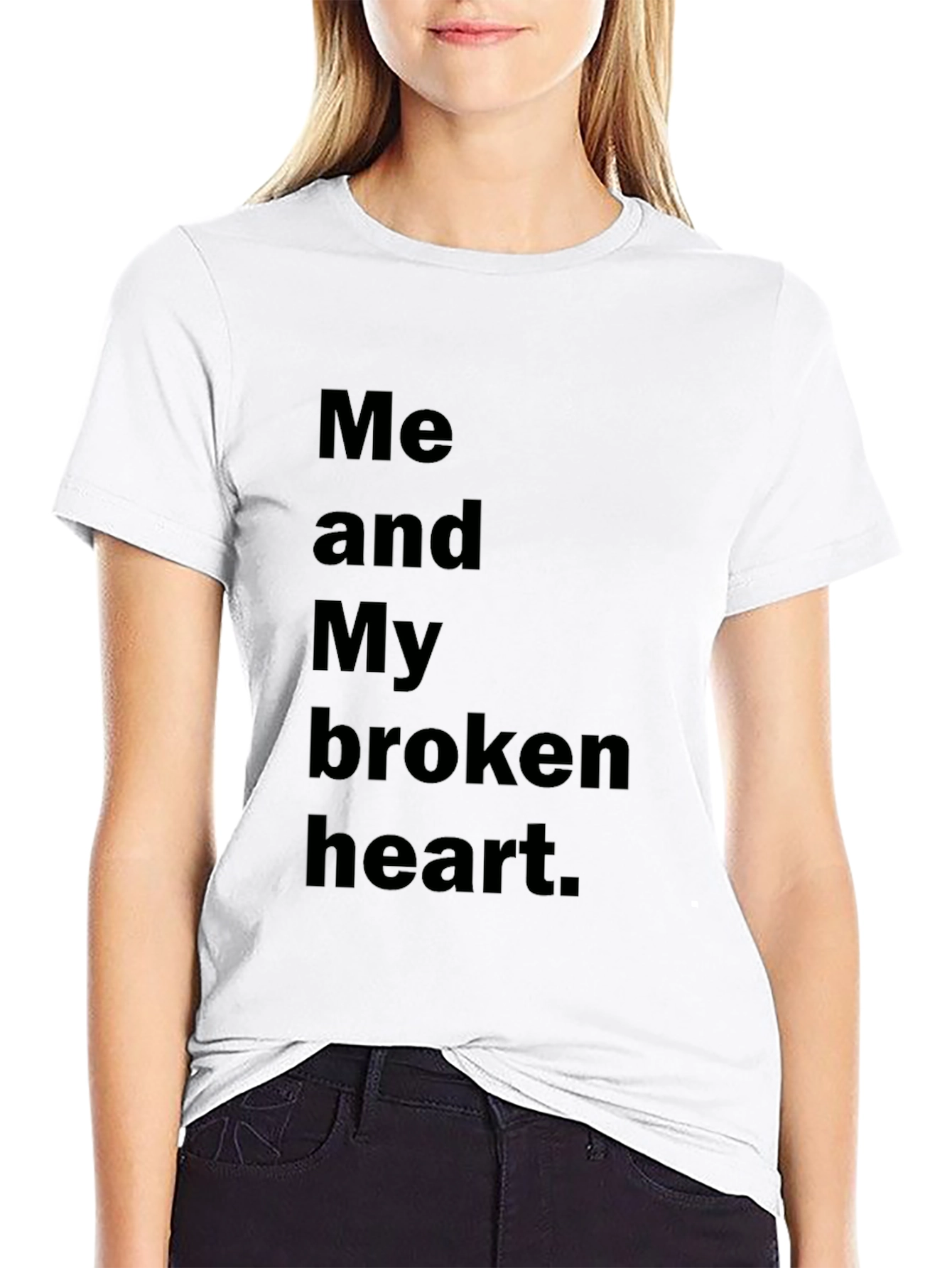 Broken Heart Graphic Black T-Shirt