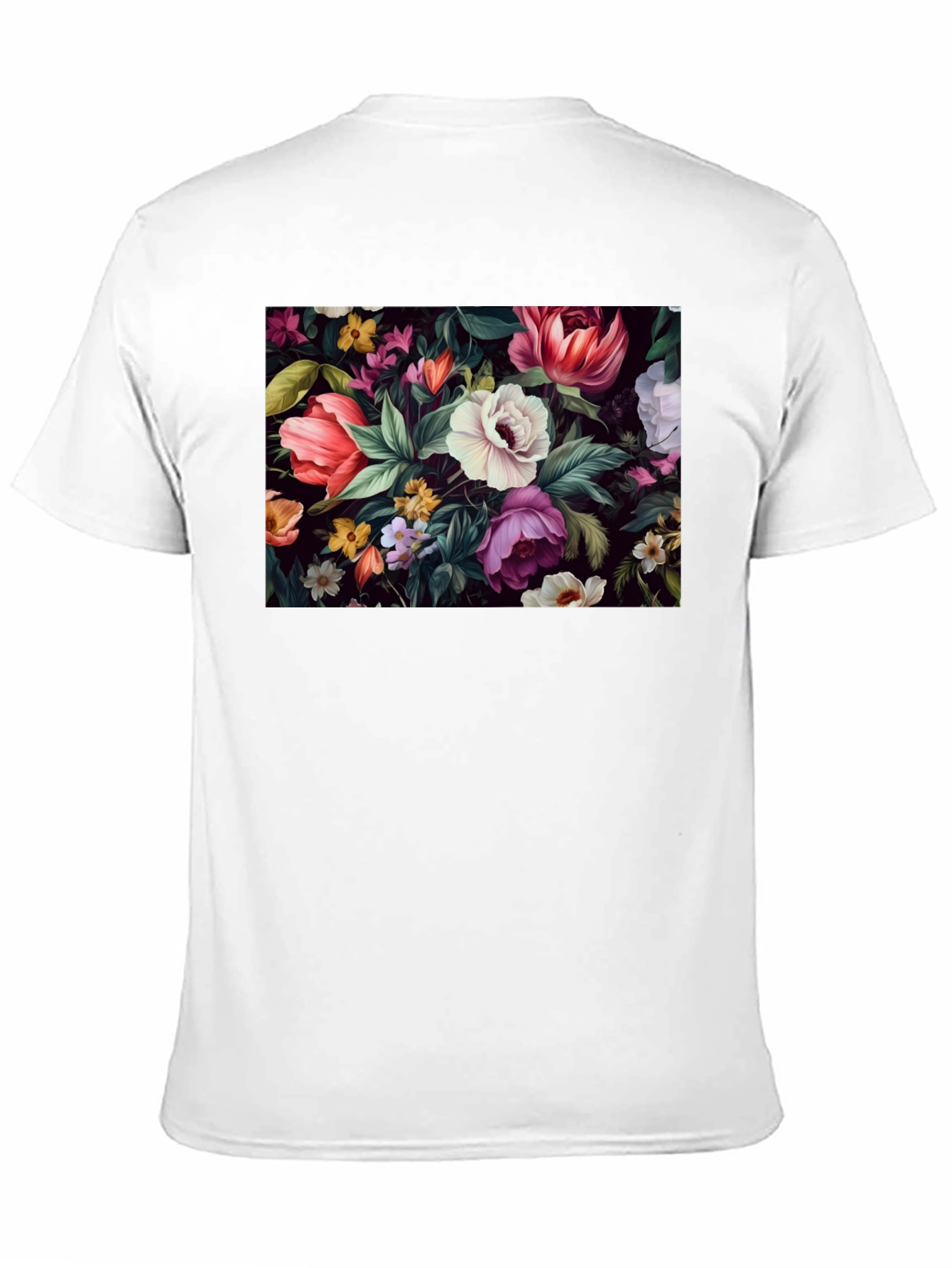 Floral Print Black T-Shirt