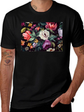 Floral Print Black T-Shirt