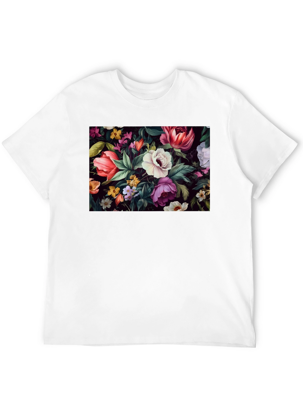 Floral Print Black T-Shirt