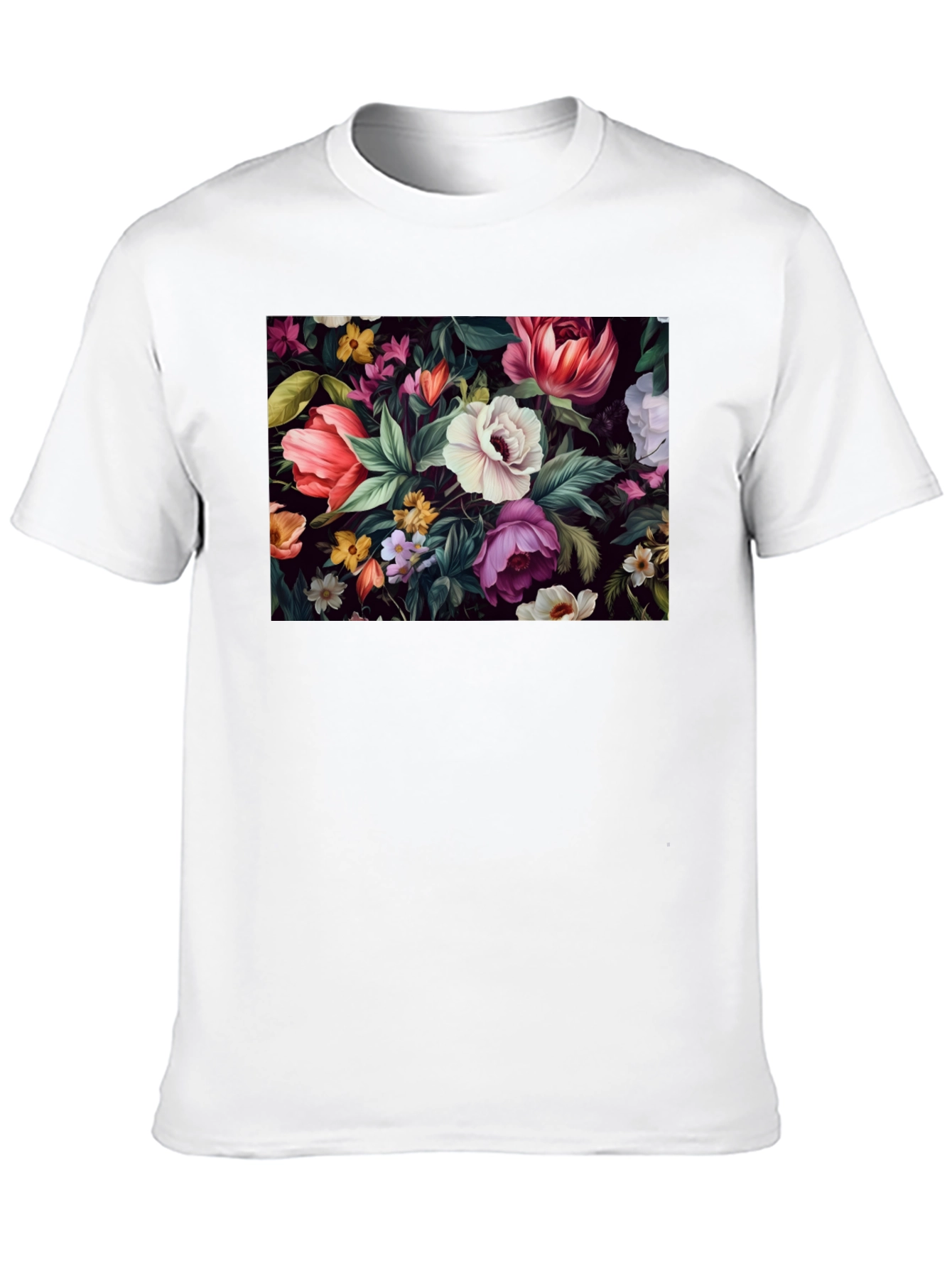 Floral Print Black T-Shirt