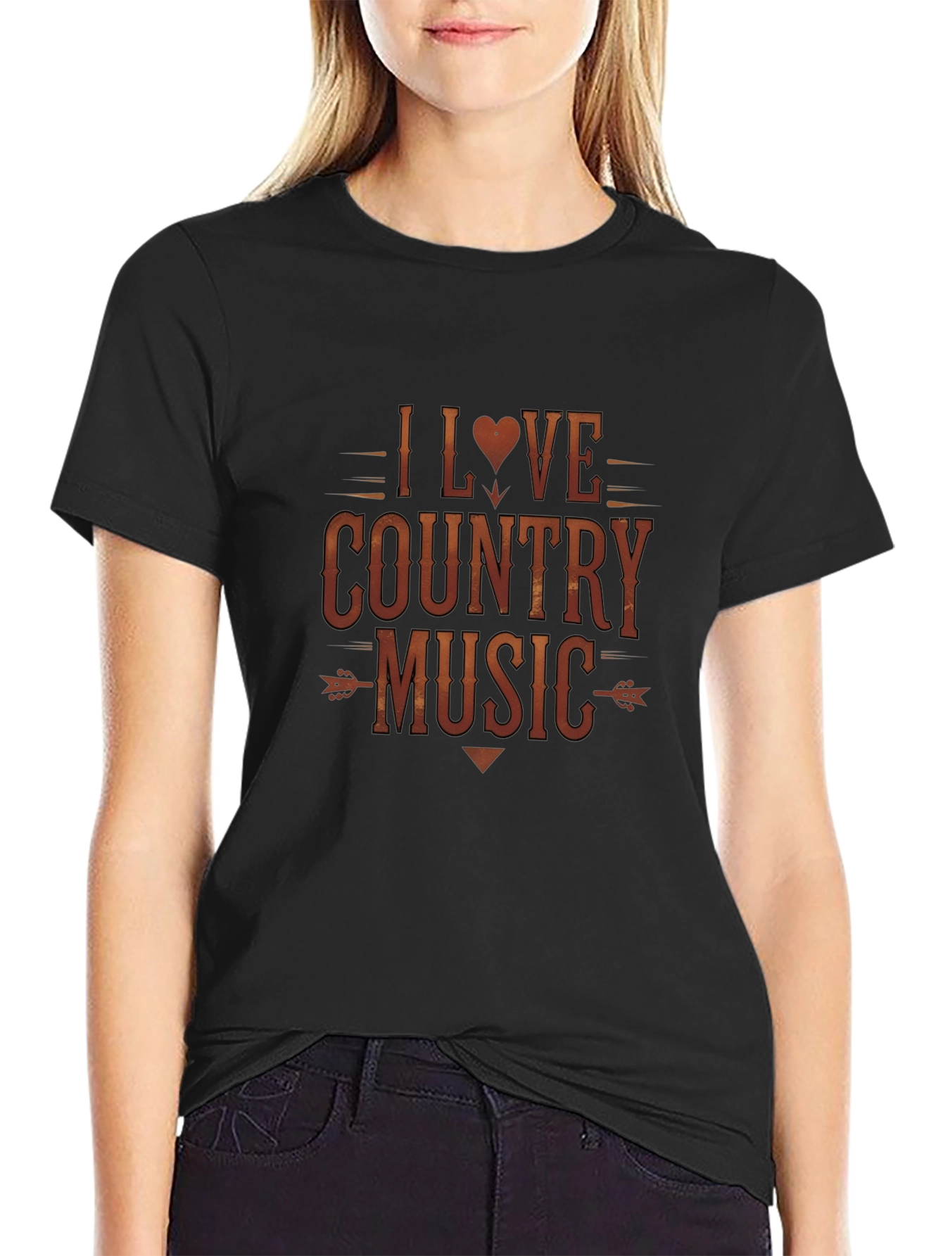 I Love Country Music Graphic Tee - Short Sleeve