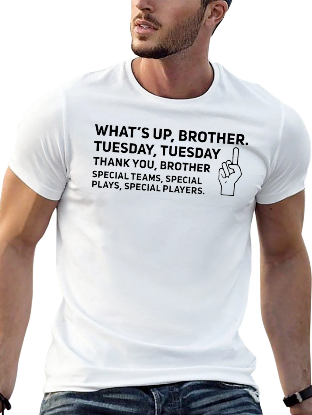 Whats Up Brother Black T-Shirt
