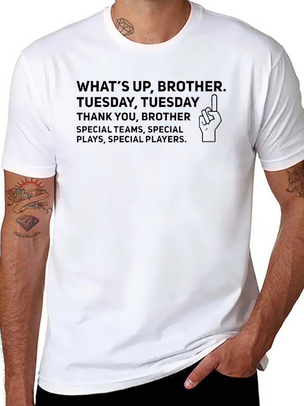 Whats Up Brother Black T-Shirt