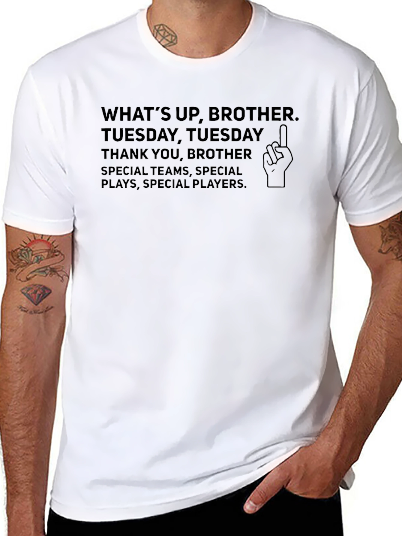 Whats Up Brother Black T-Shirt
