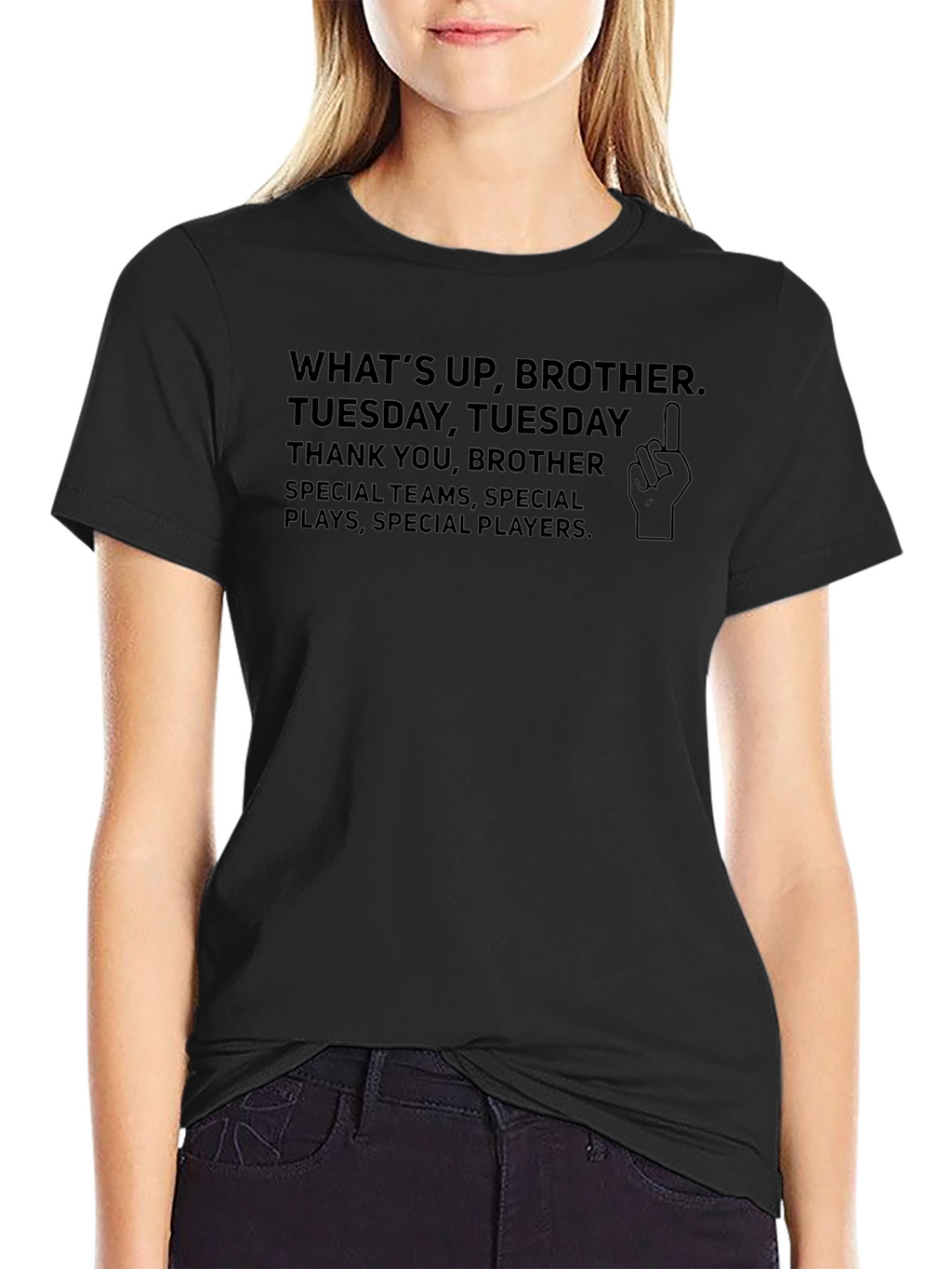 Whats Up Brother Black T-Shirt