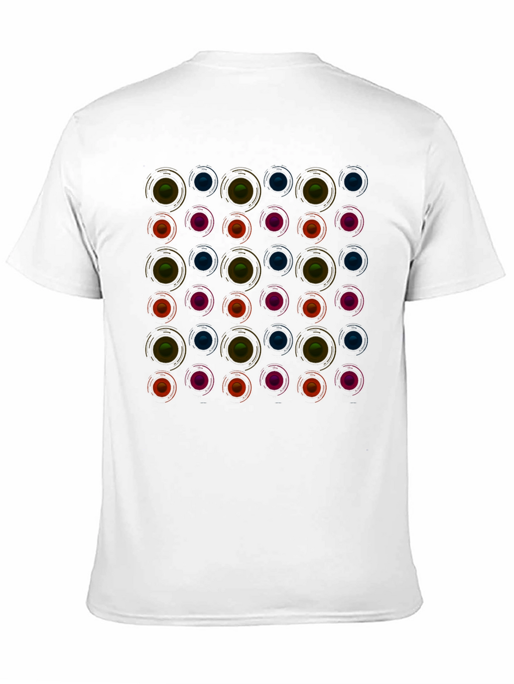 Retro Circle Pattern Black T-Shirt - Modern Graphic Tee