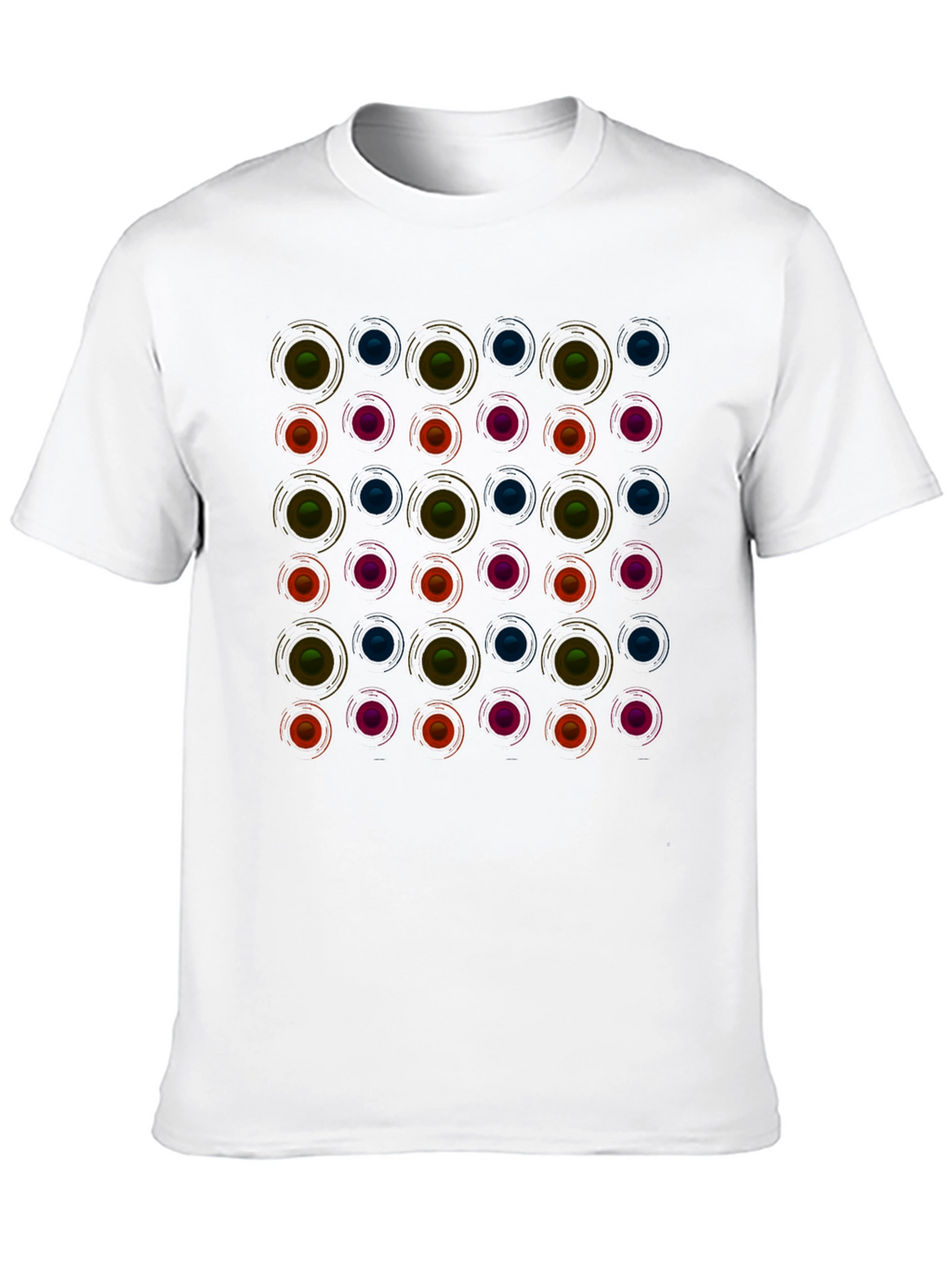 Retro Circle Pattern Black T-Shirt - Modern Graphic Tee