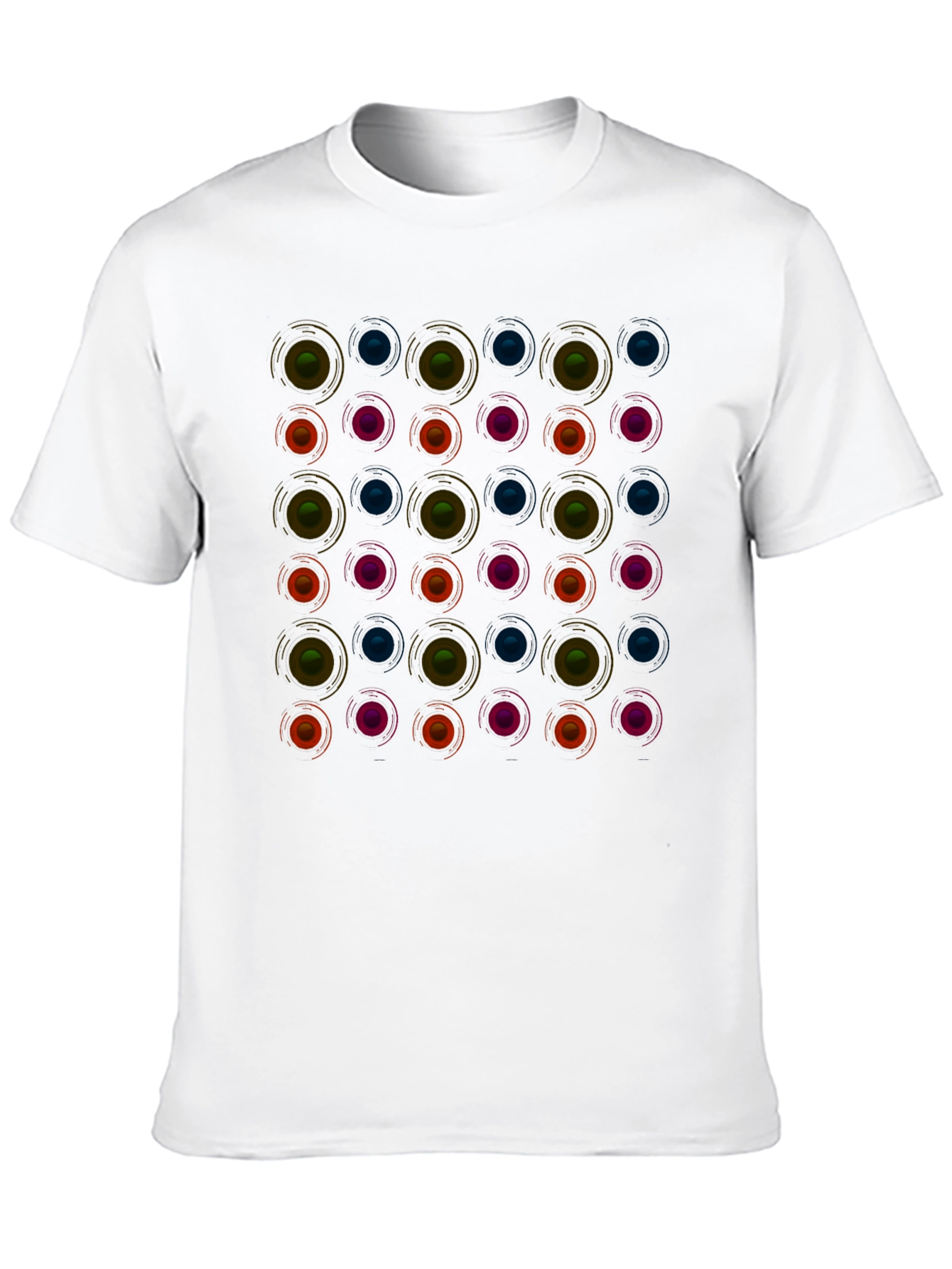 Retro Circle Pattern Black T-Shirt - Modern Graphic Tee