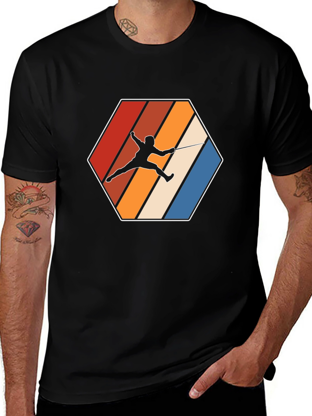 Fencing Retro Graphic T-Shirt