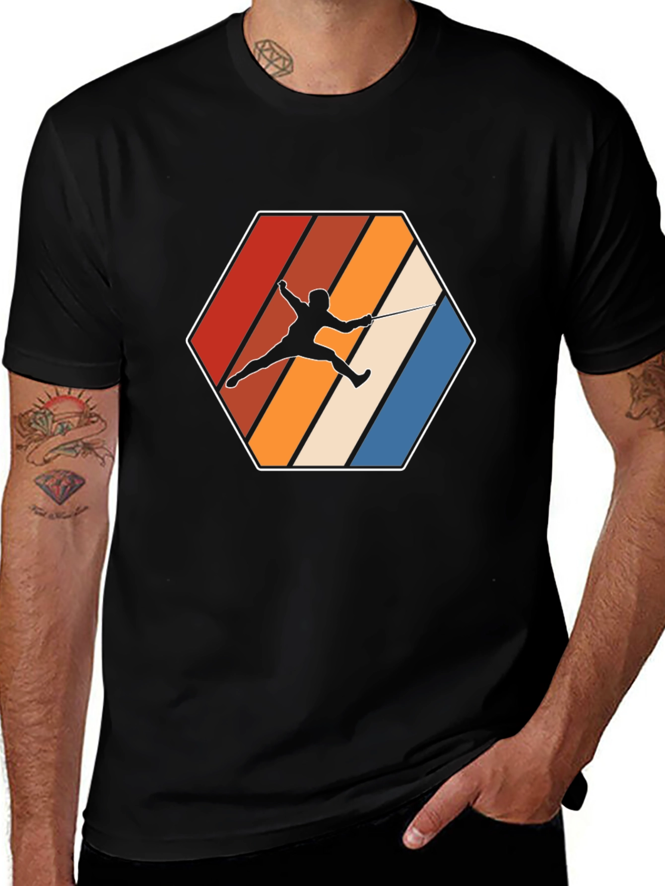 Fencing Retro Graphic T-Shirt