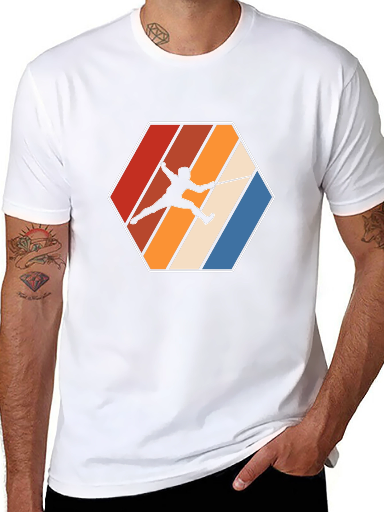 Fencing Retro Graphic T-Shirt