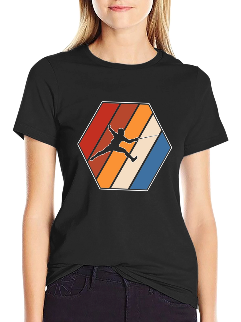 Fencing Retro Graphic T-Shirt