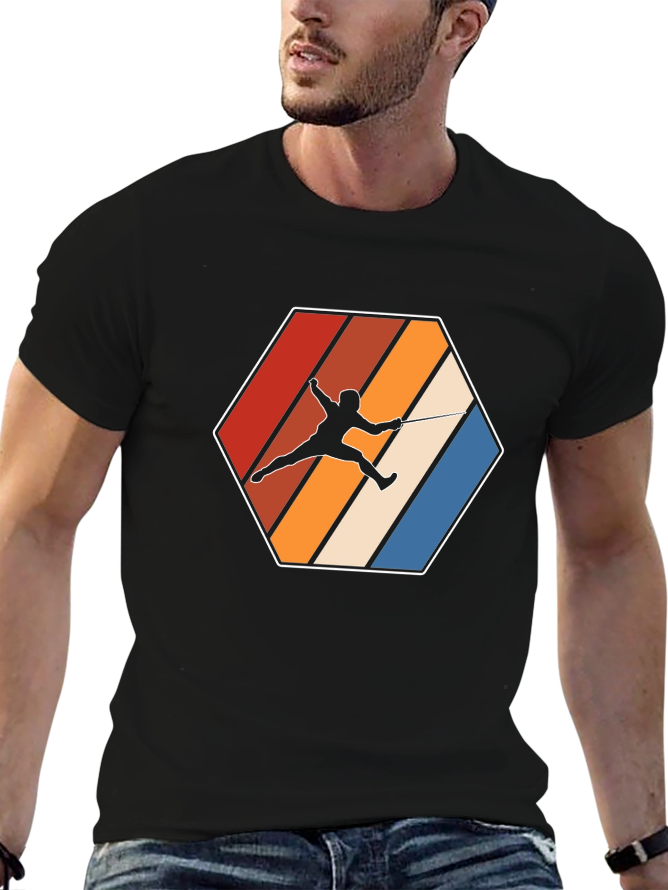 Fencing Retro Graphic T-Shirt