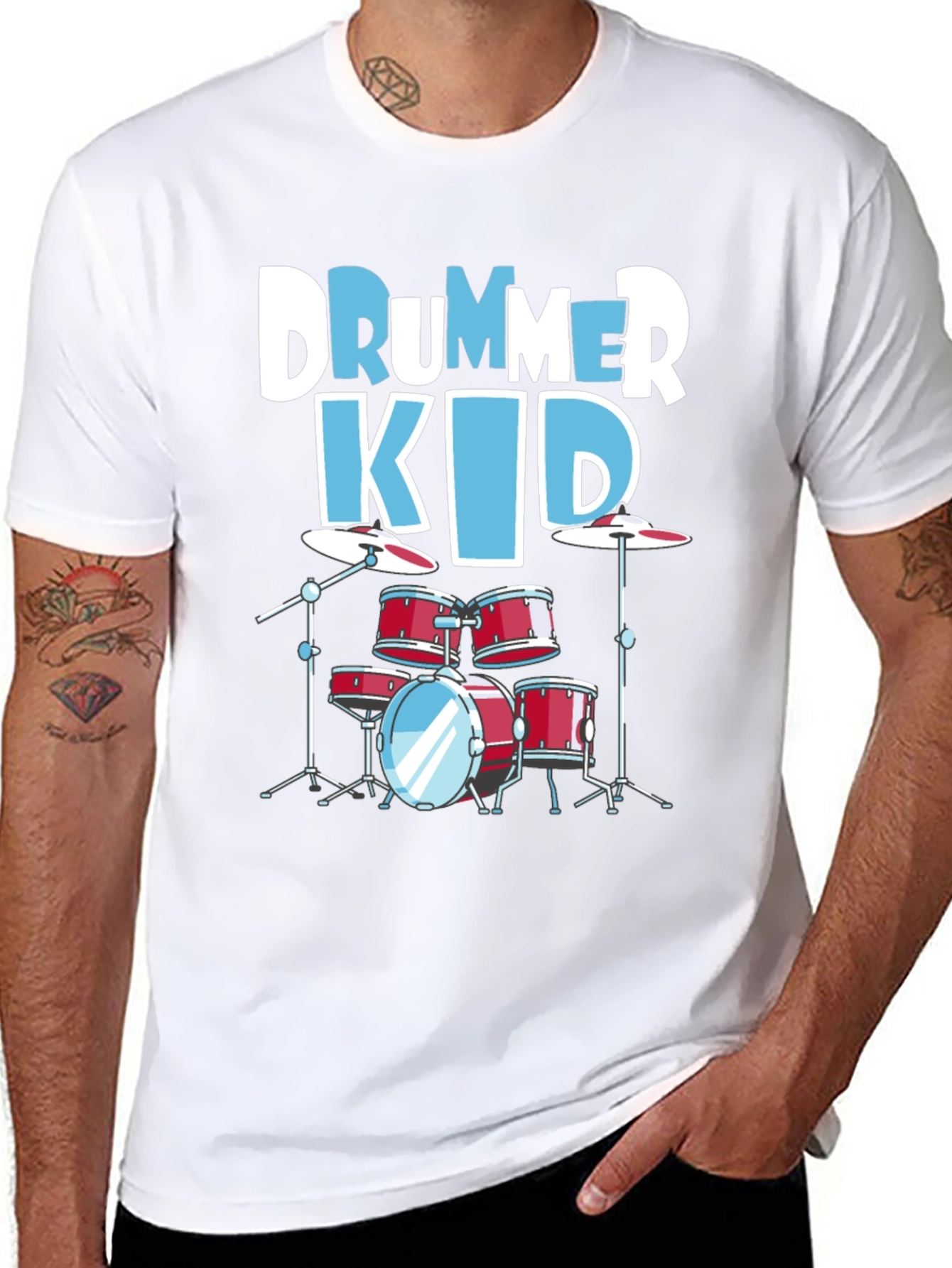 Drummer Kid Graphic Tee - Music Lover T-Shirt