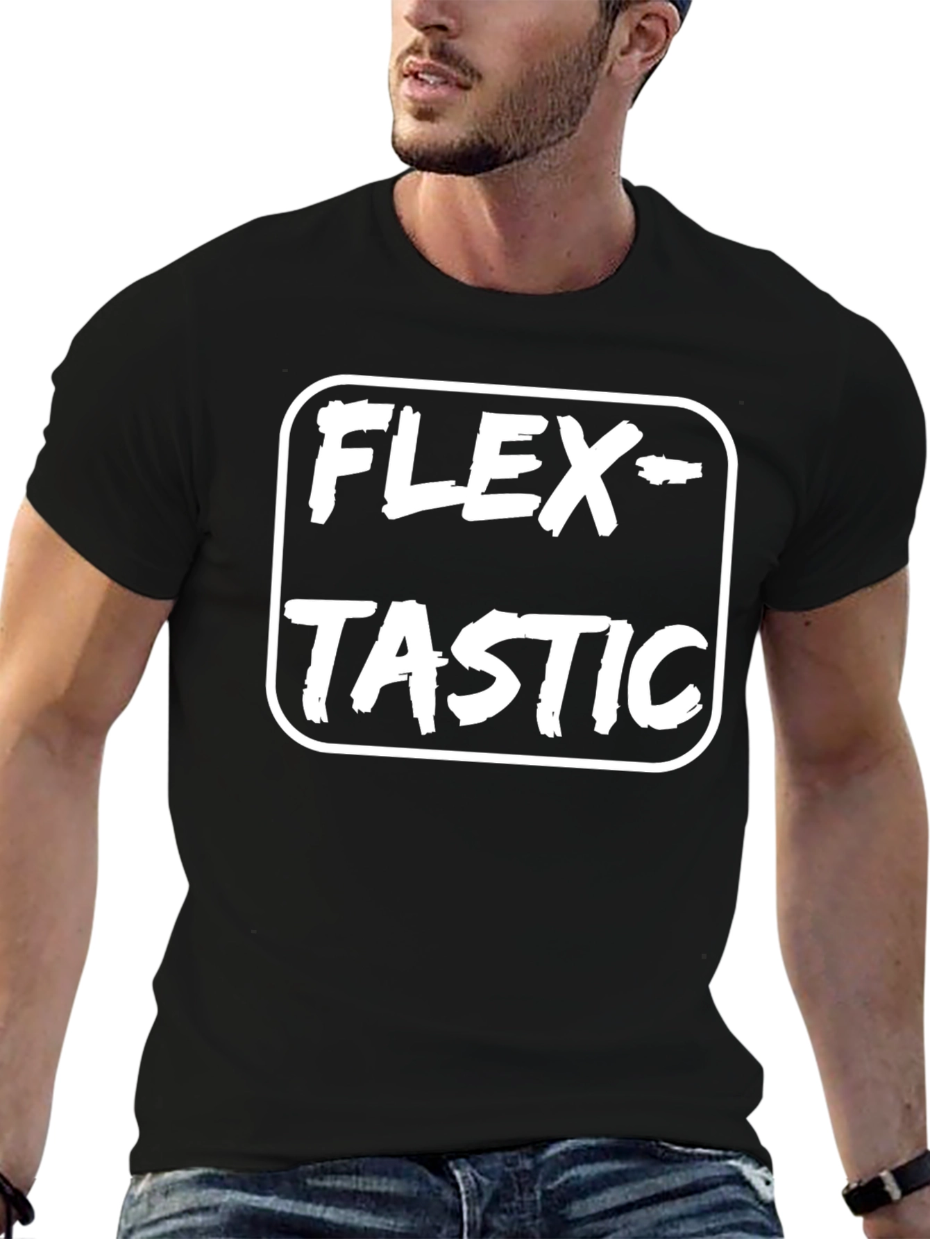 Flex-Tastic Black T-Shirt - Fitness Apparel