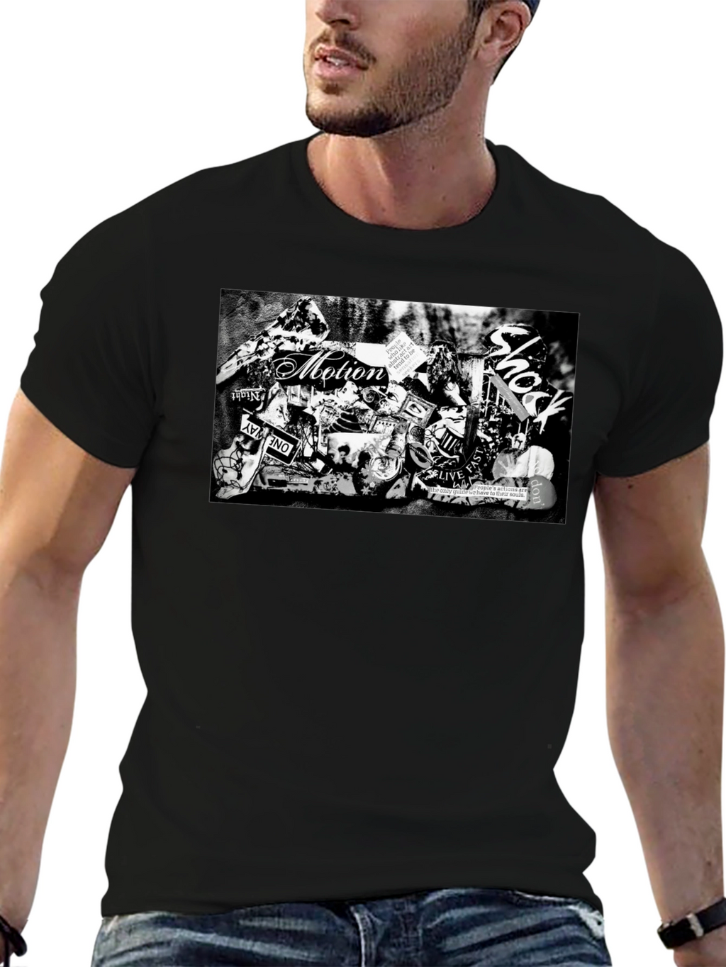 Motion Shock Black Graphic T-Shirt
