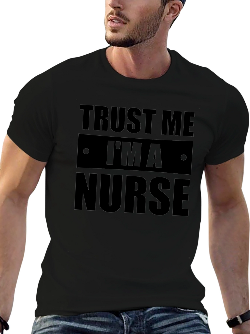 Trust Me Im a Nurse Black Graphic Tee