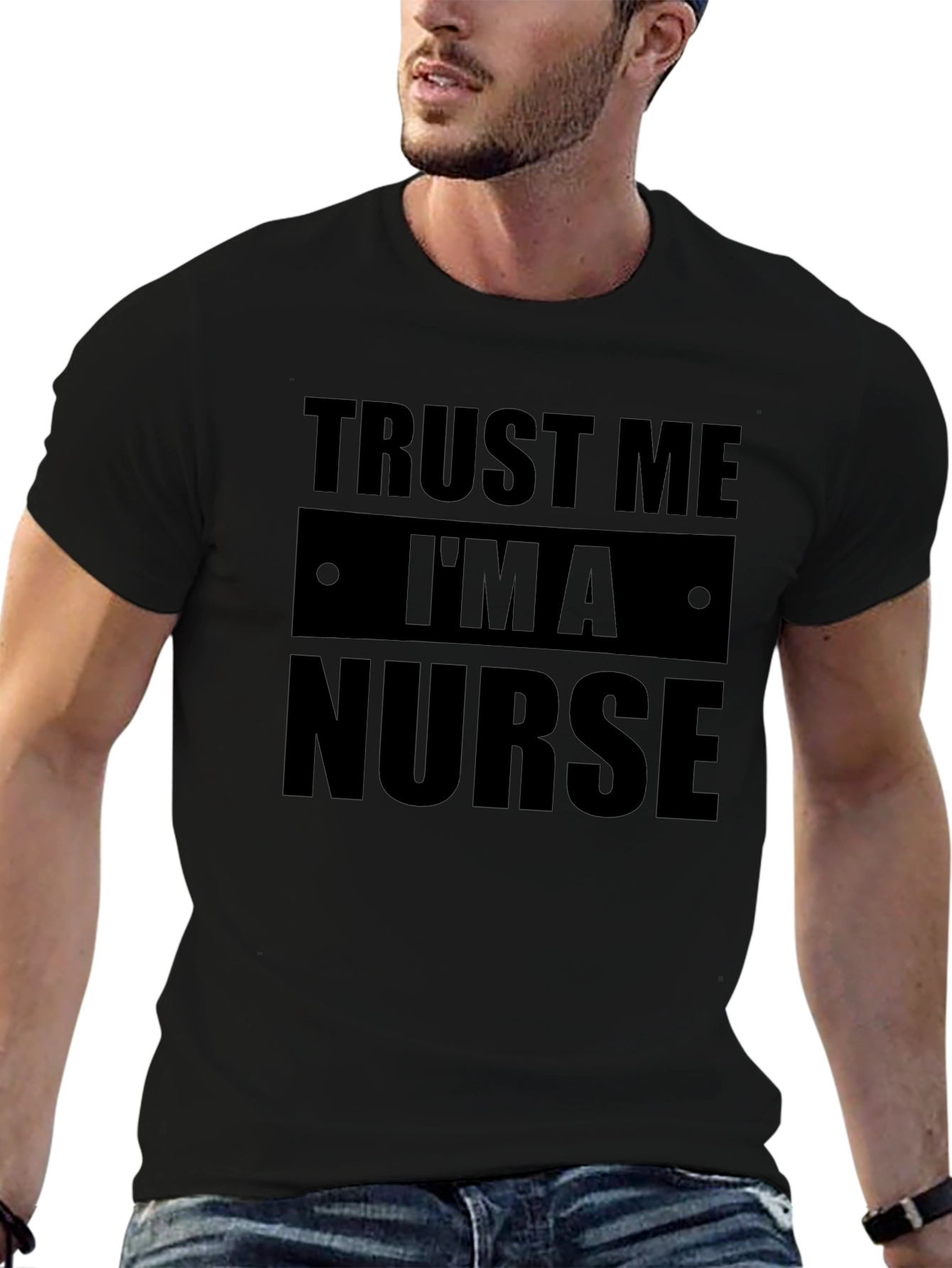 Trust Me Im a Nurse Black Graphic Tee