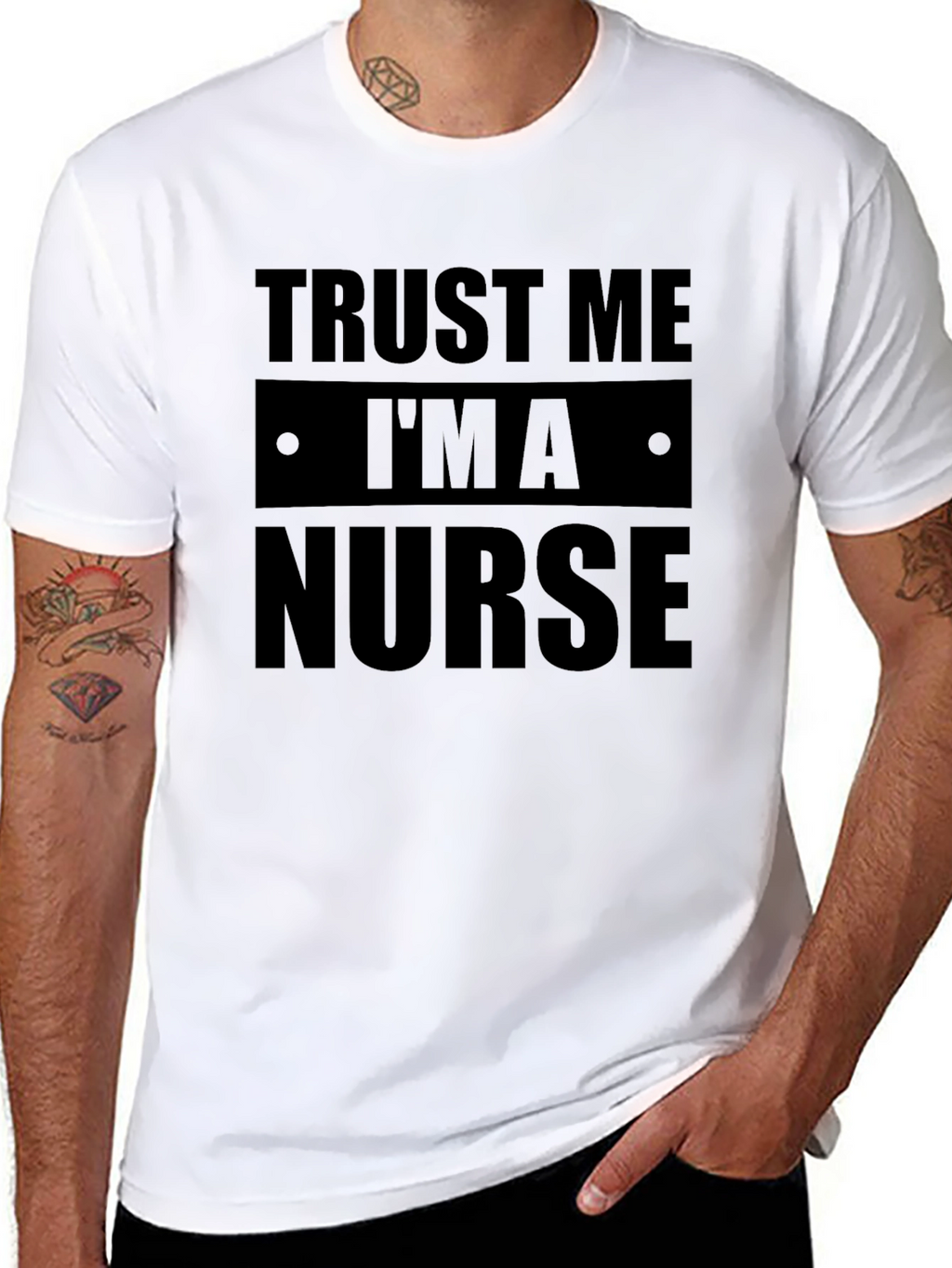 Trust Me Im a Nurse Black Graphic Tee