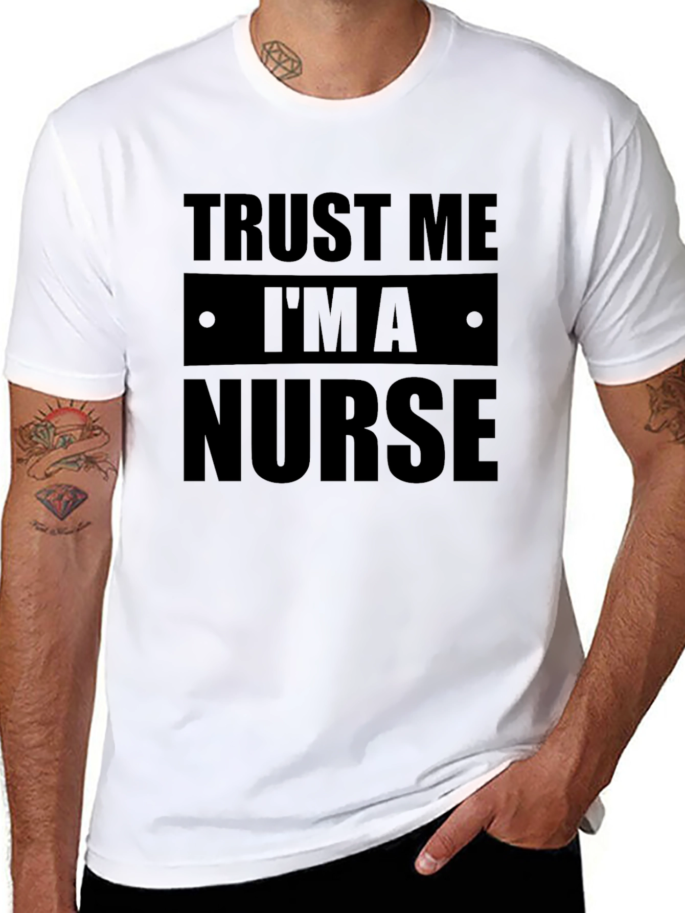 Trust Me Im a Nurse Black Graphic Tee