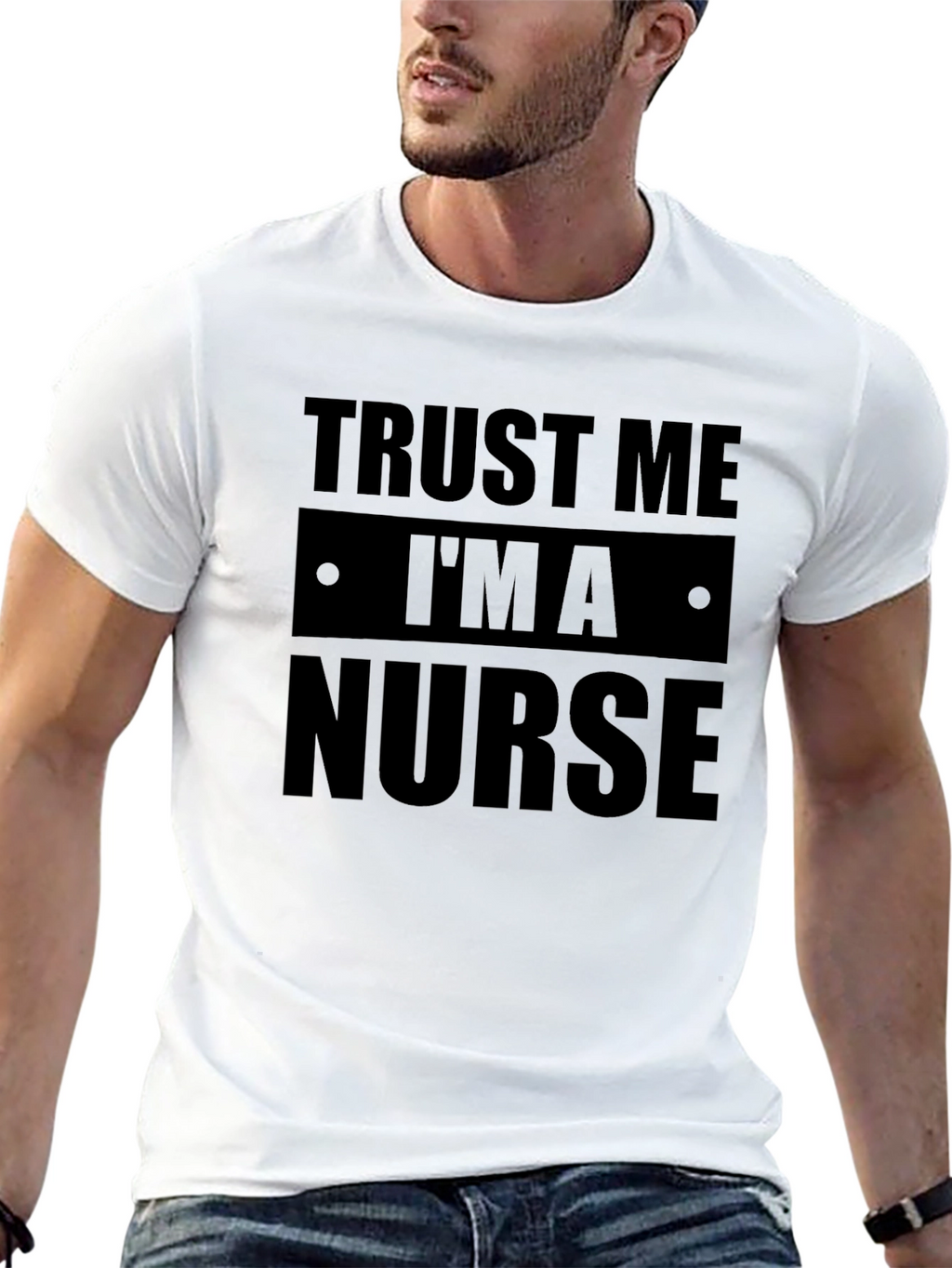 Trust Me Im a Nurse Black Graphic Tee