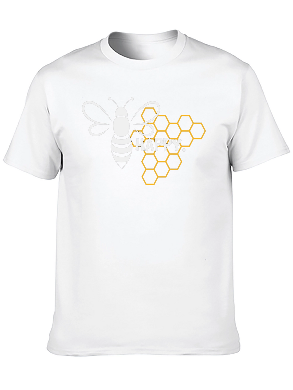 Happy Bee Honeycomb Graphic T-Shirt