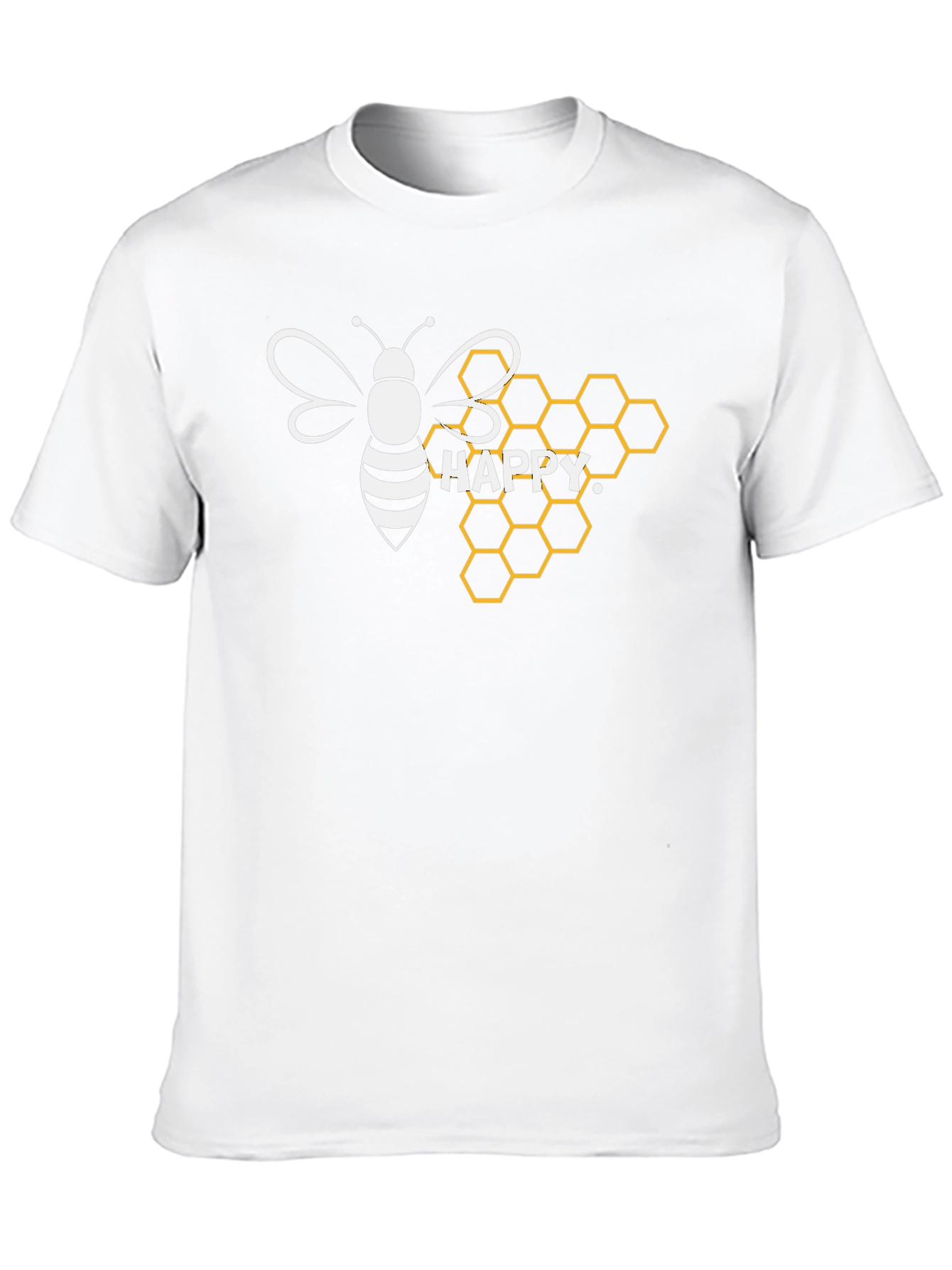 Happy Bee Honeycomb Graphic T-Shirt