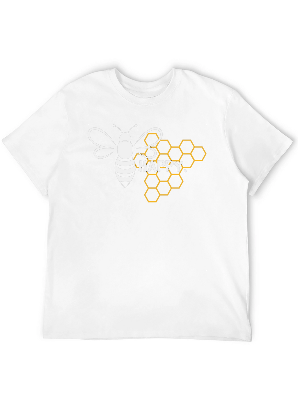 Happy Bee Honeycomb Graphic T-Shirt