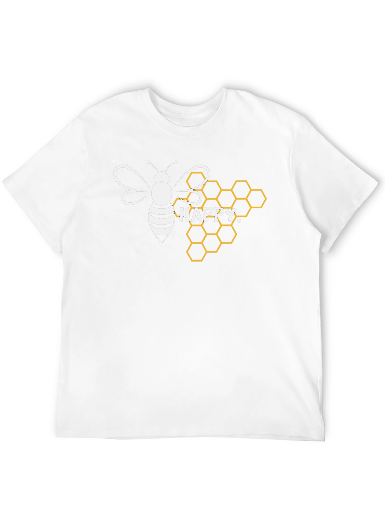 Happy Bee Honeycomb Graphic T-Shirt