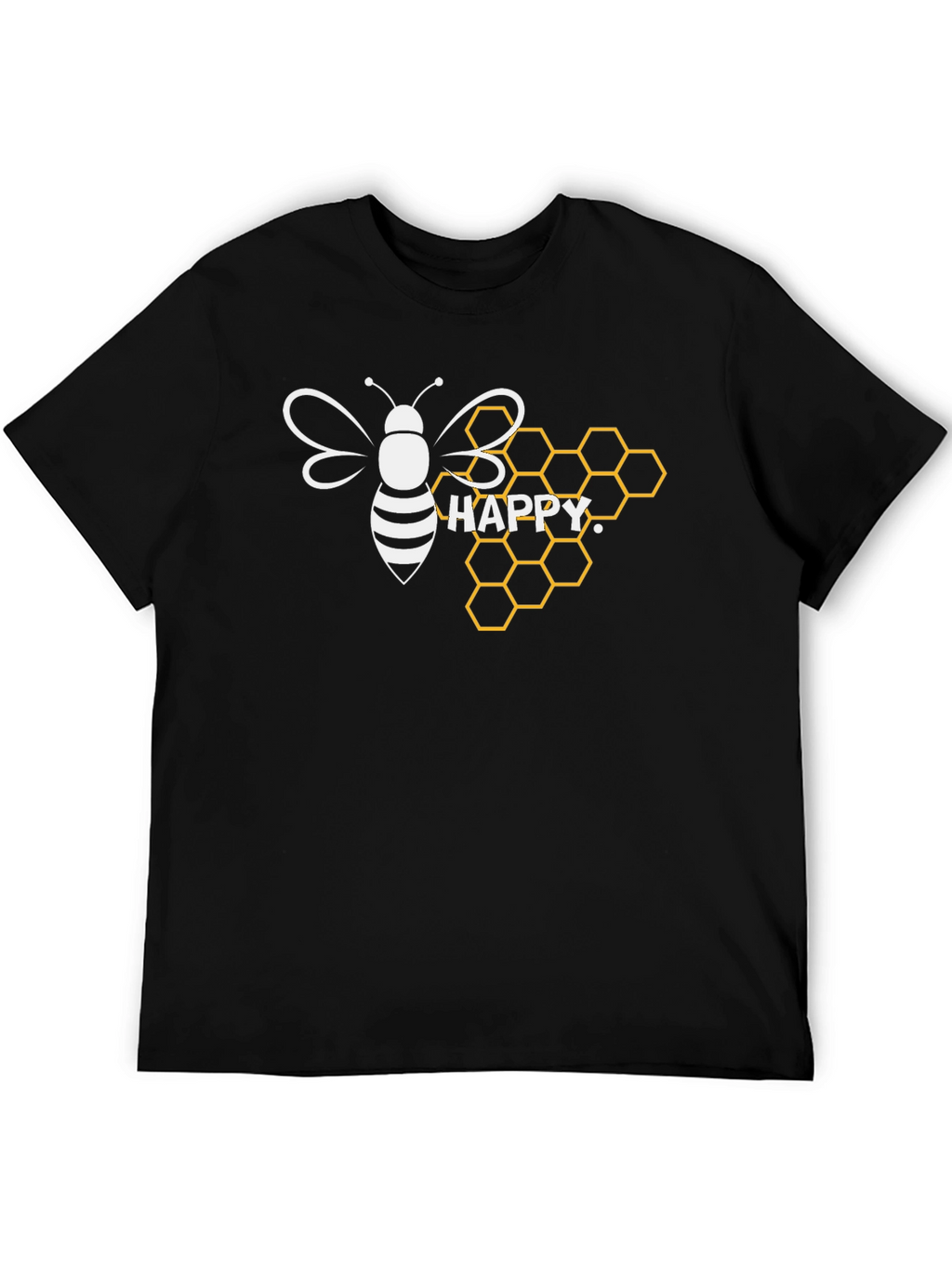 Happy Bee Honeycomb Graphic T-Shirt