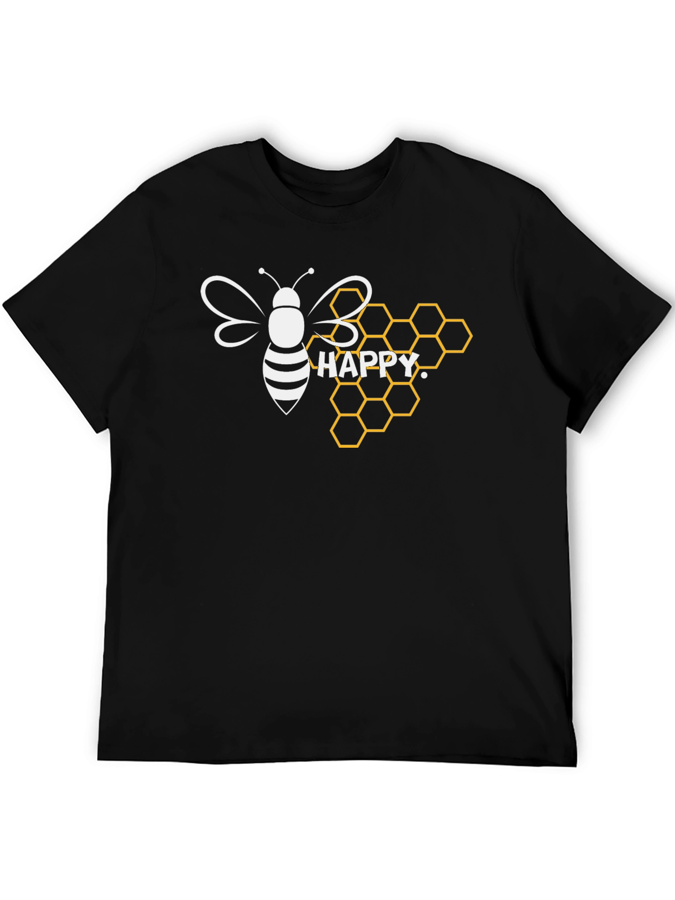 Happy Bee Honeycomb Graphic T-Shirt