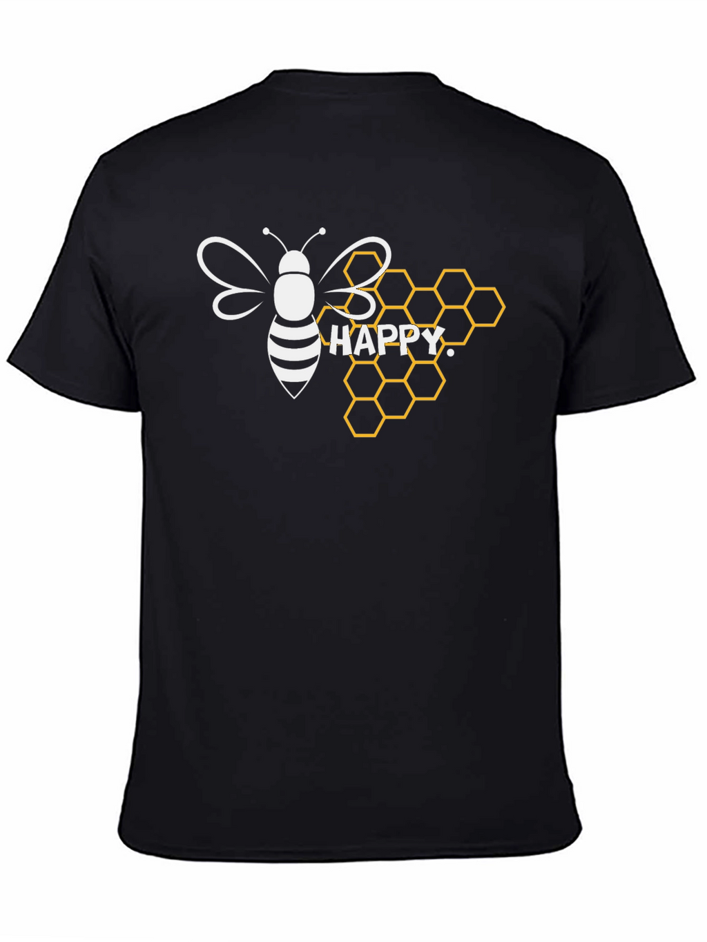 Happy Bee Honeycomb Graphic T-Shirt