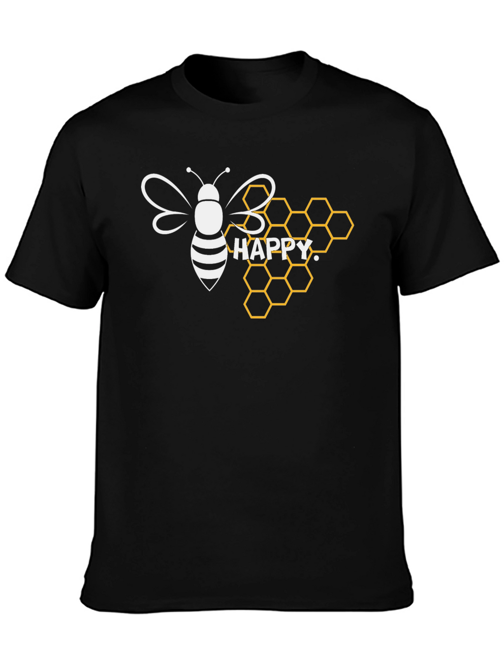Happy Bee Honeycomb Graphic T-Shirt