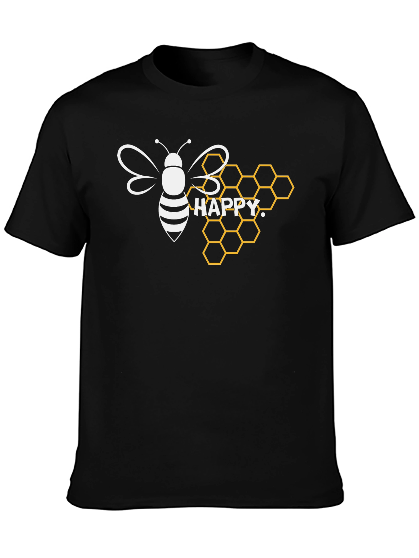 Happy Bee Honeycomb Graphic T-Shirt