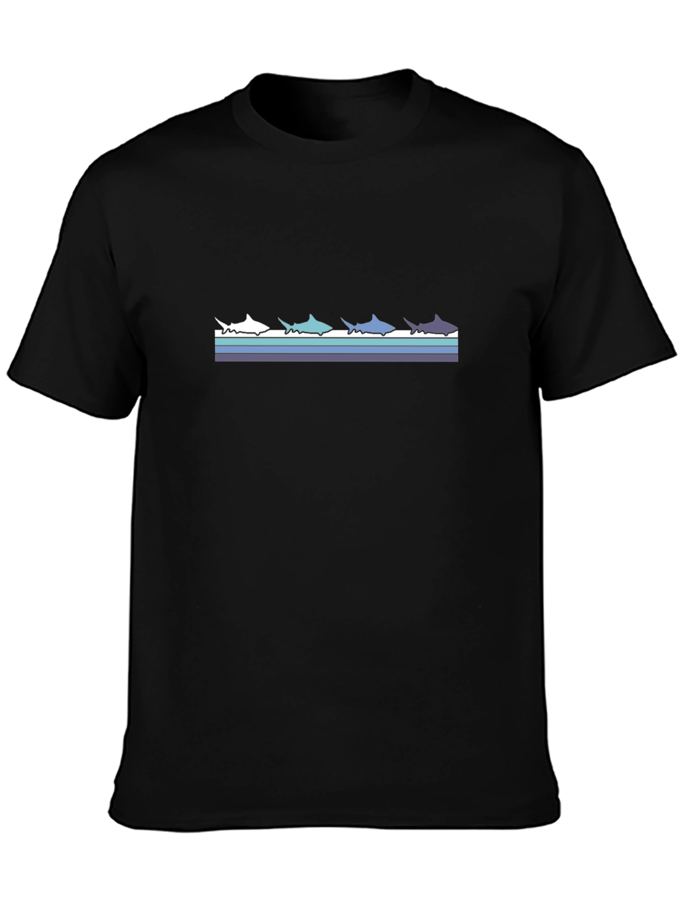 Retro Shark T-Shirt - Black Stylish Graphic Tee
