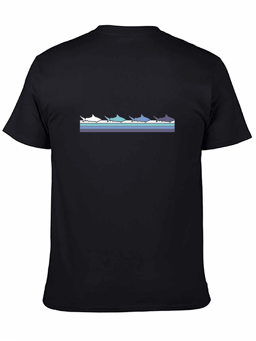 Retro Shark T-Shirt - Black Stylish Graphic Tee