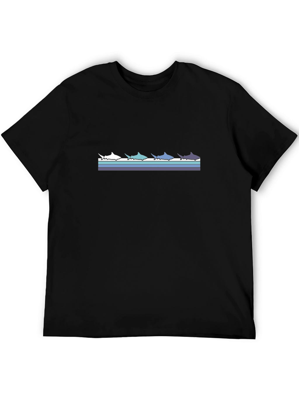 Retro Shark T-Shirt - Black Stylish Graphic Tee