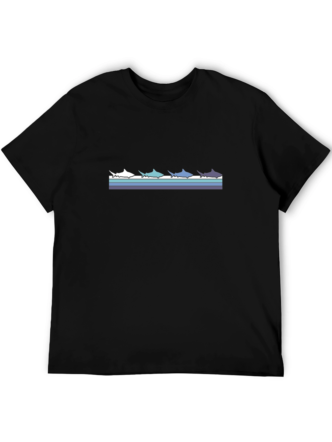 Retro Shark T-Shirt - Black Stylish Graphic Tee