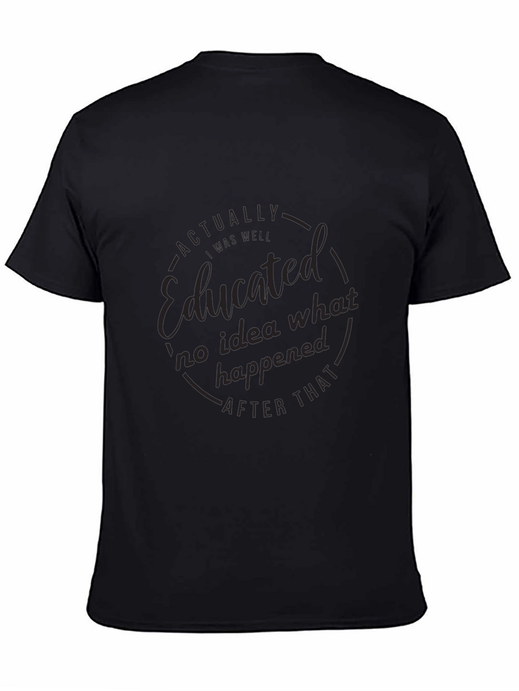 Educated Black T-Shirt: Mens Funny Graphic Tee