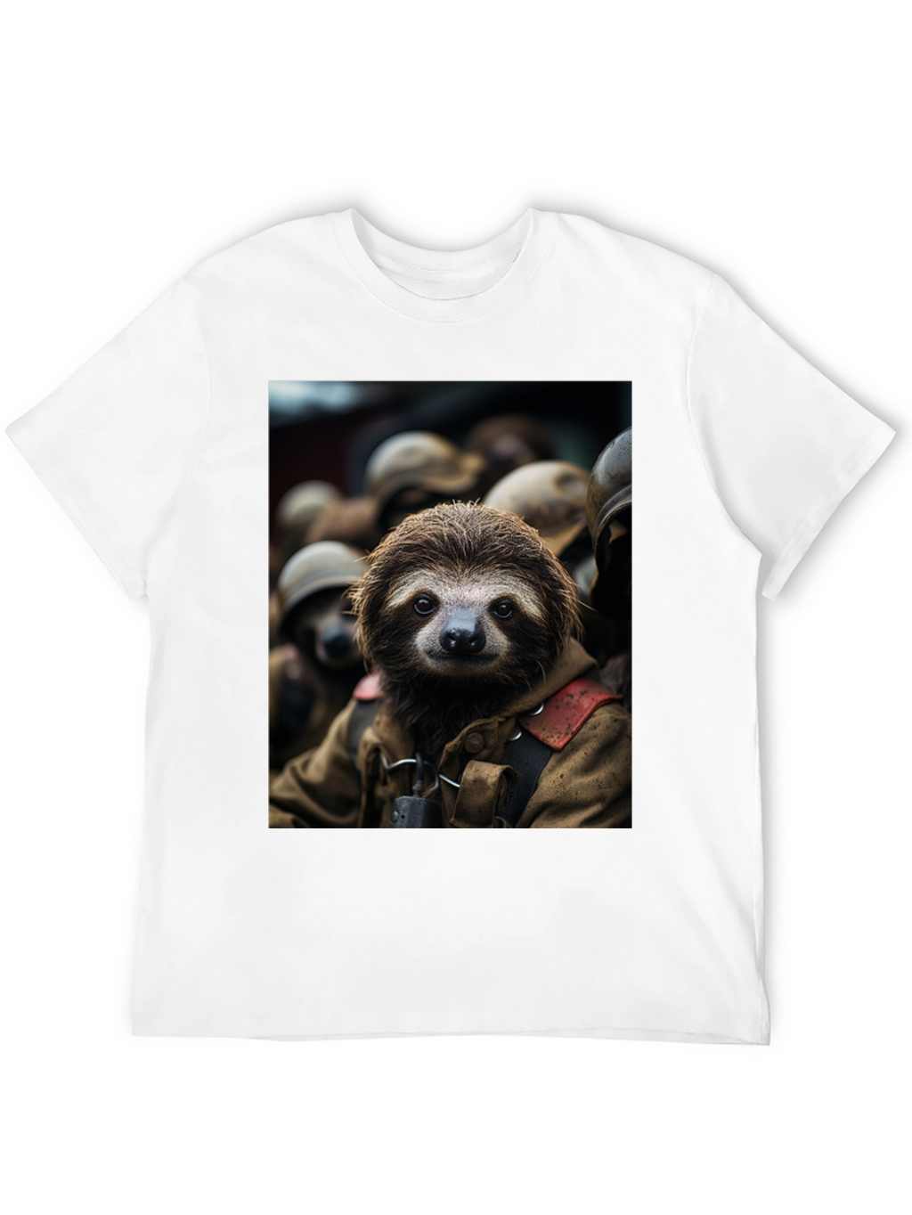 Sloth Soldier Graphic T-Shirt - Unisex Black Tee