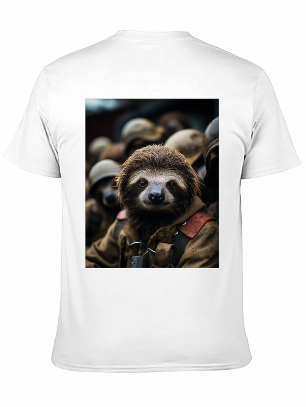 Sloth Soldier Graphic T-Shirt - Unisex Black Tee