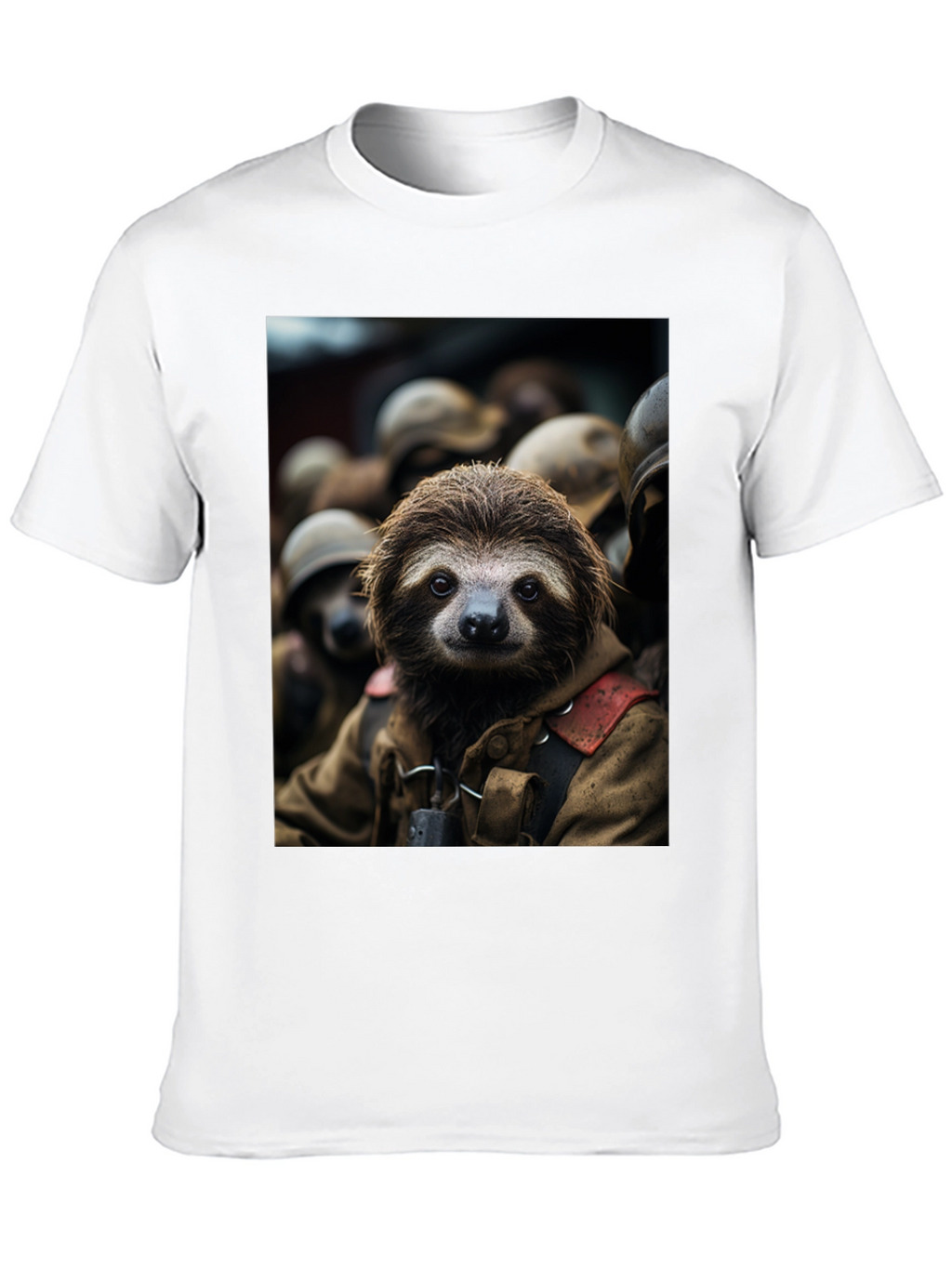 Sloth Soldier Graphic T-Shirt - Unisex Black Tee
