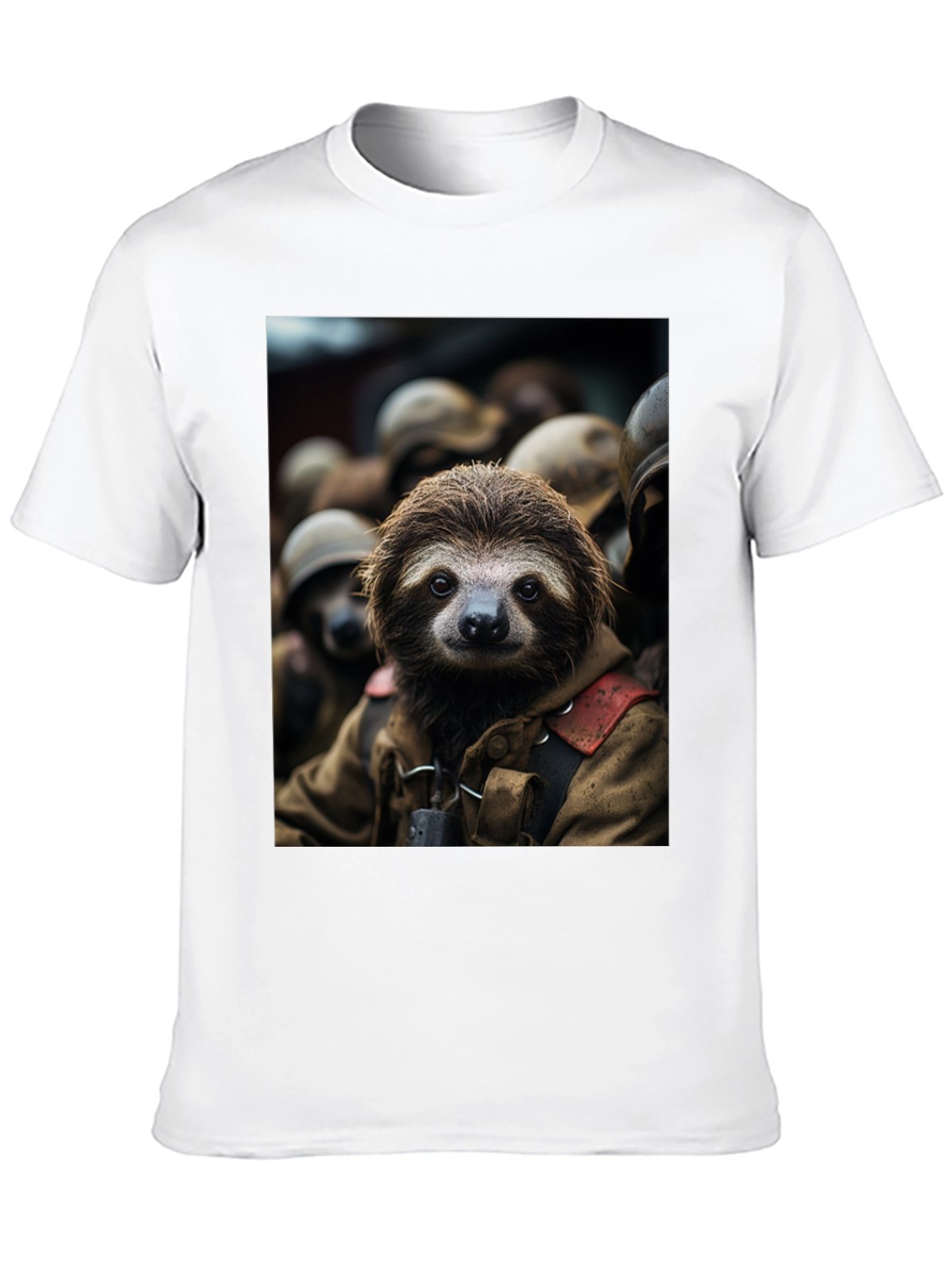 Sloth Soldier Graphic T-Shirt - Unisex Black Tee