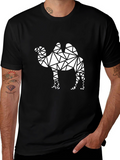 Geometric Camel Graphic T-Shirt - Modern Design