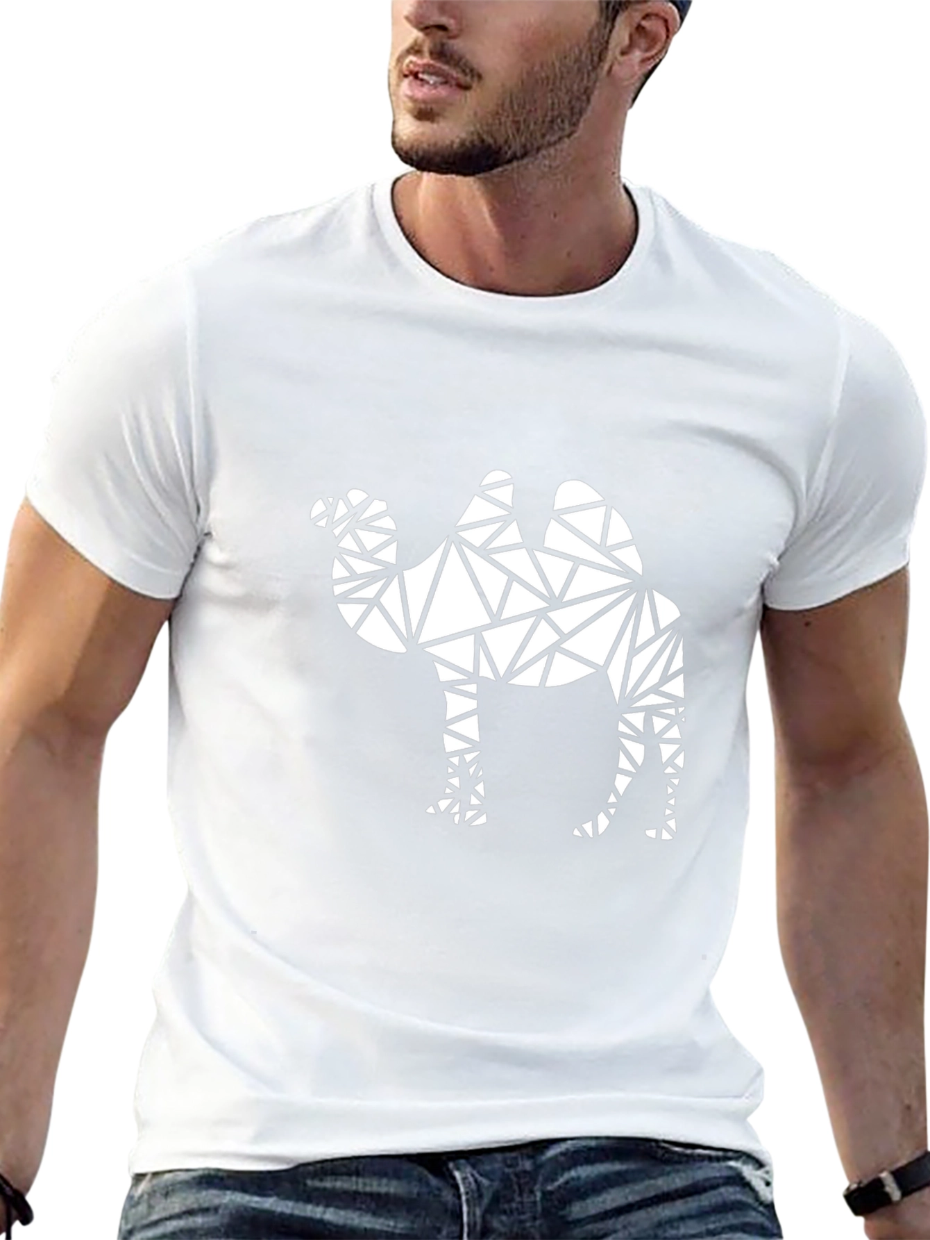 Geometric Camel Graphic T-Shirt - Modern Design