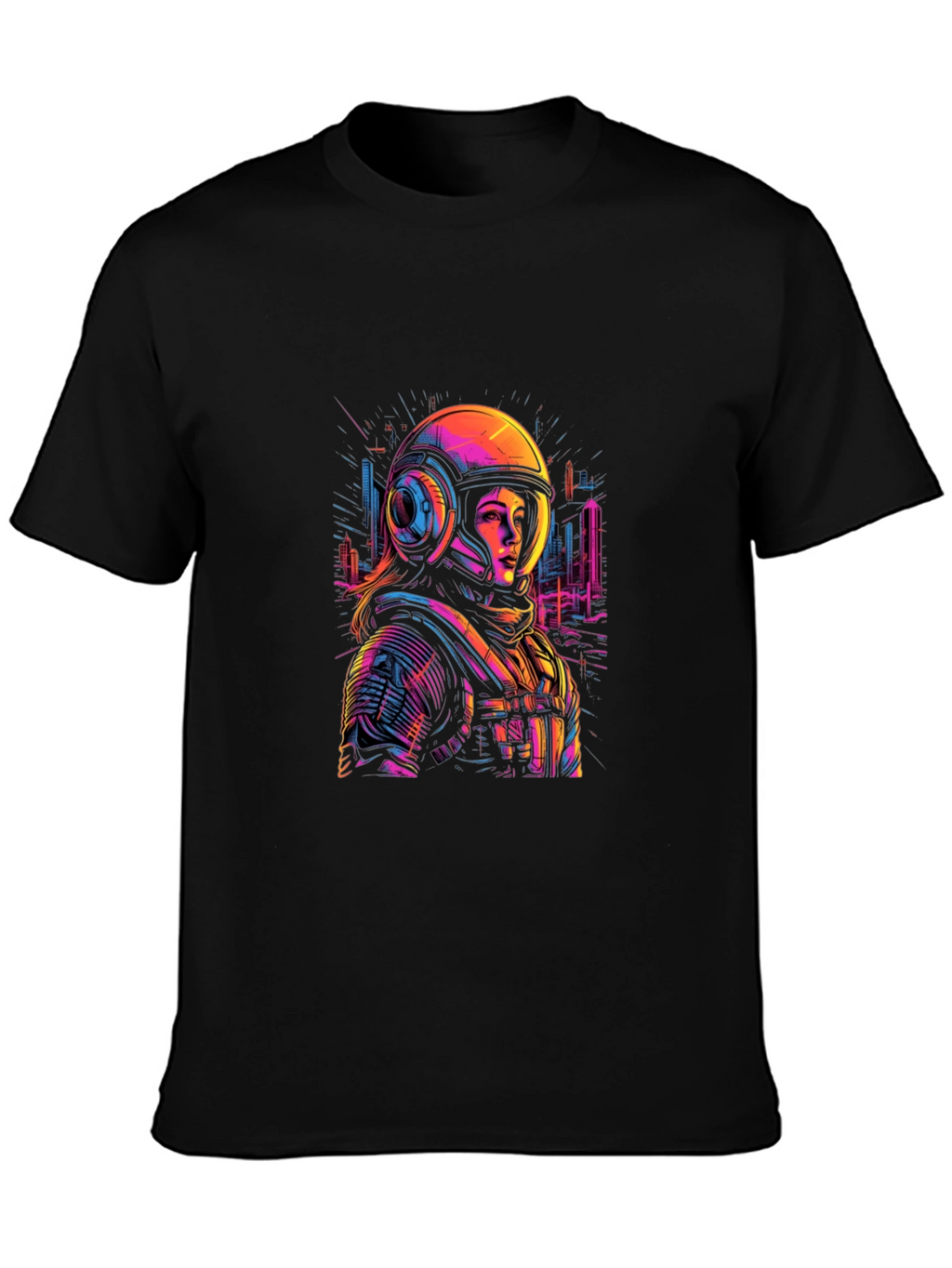 Astronaut Graphic Tee - Unique Neon Design