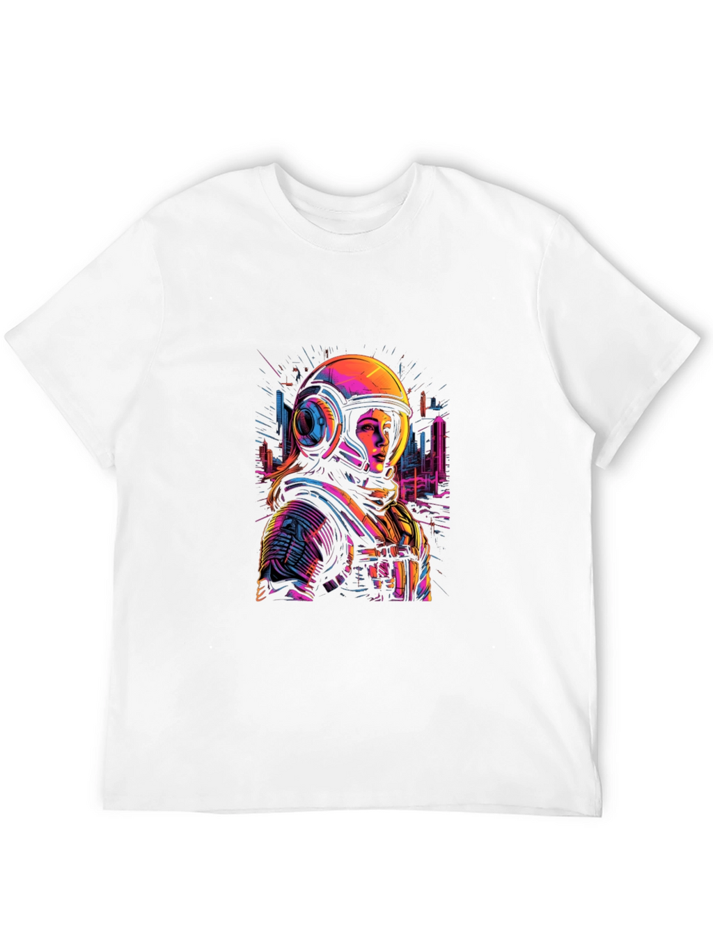 Astronaut Graphic Tee - Unique Neon Design